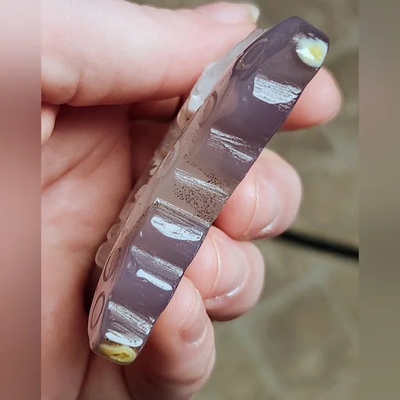 Natural Purple Agate Druzy Butterfly Crystal Carving - Picture 5 of 6